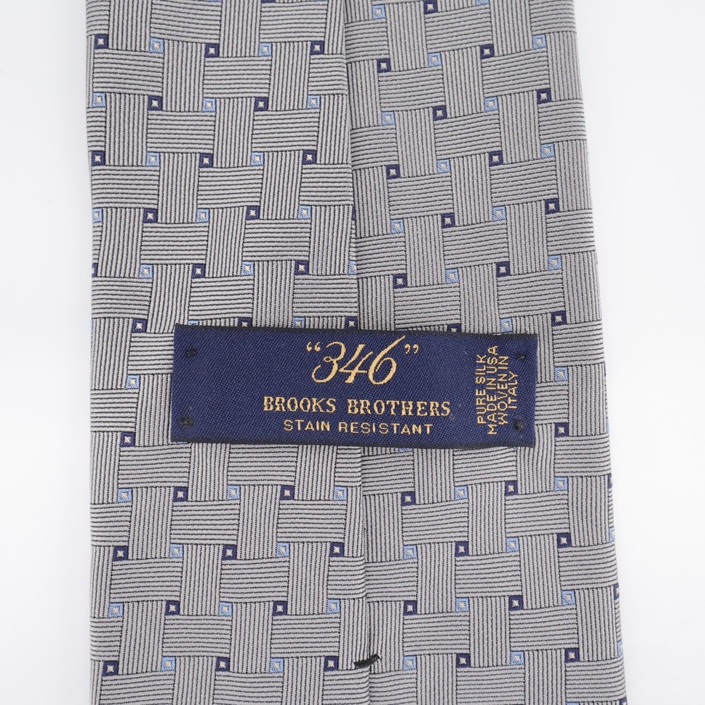Brooks Brothers‎ Tie Basketweave Silk Necktie Grey N/A Mens OS - Picture 3 of 5